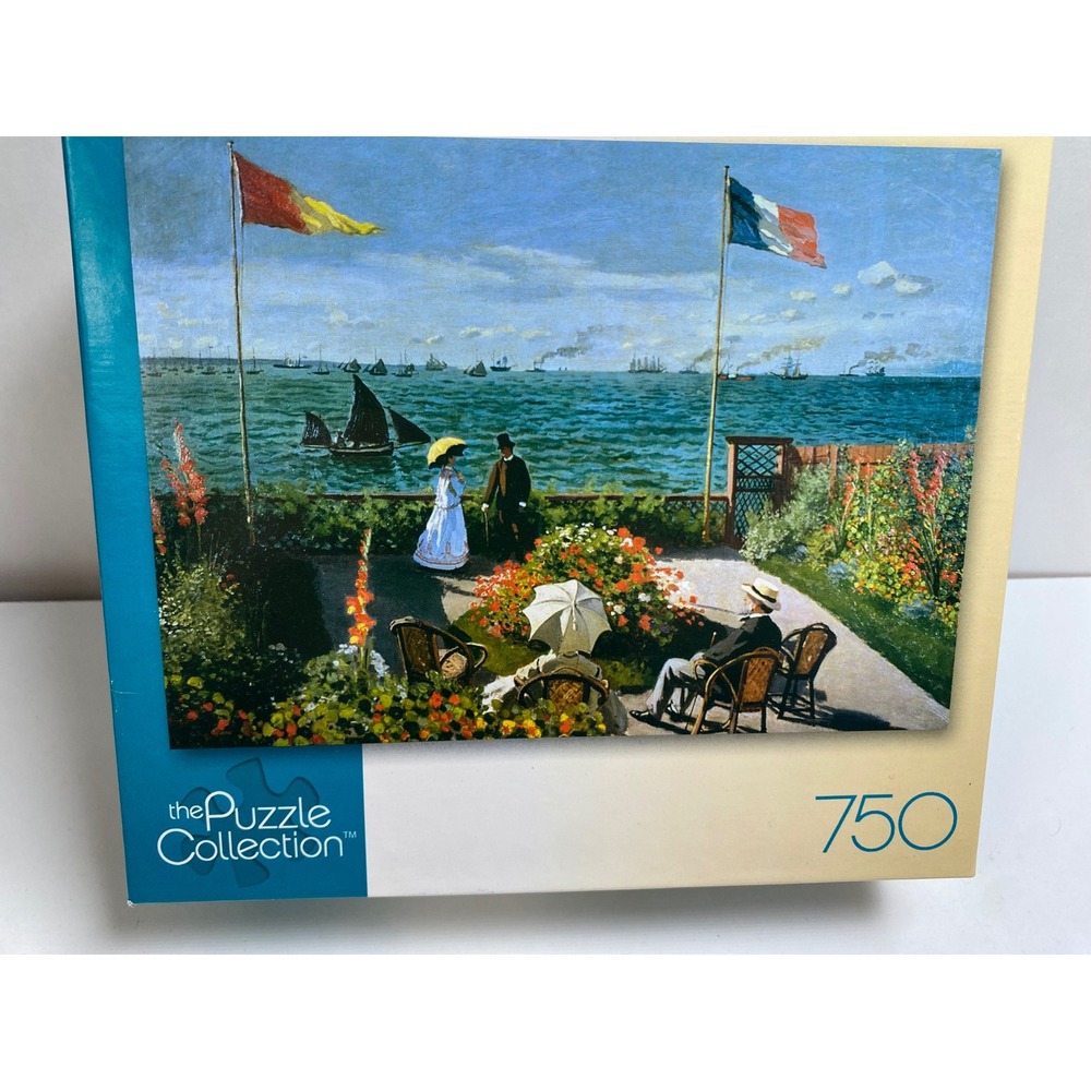The Puzzle Collection Monet Terrace at Sainte Adresse 750 Piece Jigsaw EUC